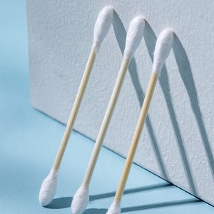 Double-ended Cotton Swabs Wooden Sticks For <b>Ear</b> <b>Cleaning</b> Makeup Removal Hygiene 100 Pcs Solid Color - Product Image 2