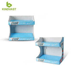 custom retail cardboard counter top display stand 2 tier pdq display box for retail store