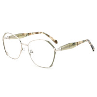 Gafas de Metal de Acero Inoxidable Sólido de Dos Tonos, Diseño Unisex de Alta Calidad, Bajo MOQ, con Montura Óptica de Diseño Moderno