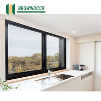 Fenêtre coulissante moderne en alliage d'aluminium Lukliving, isolation thermique, longue durée de vie, résistante aux ouragans, taille et couleur personnalisables pour