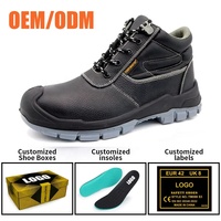 Zapatos de Seguridad Industriales Tiger Master Personalizados, con Puntera de Acero Anti-aplastamiento, Resistentes a Pinchazos, de Cuero Negro, con Suela de PU Antideslizante para Hombre