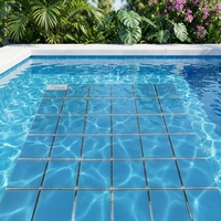 Mosaïques en céramique bleues mélangées de forme carrée moderne pour la décoration murale intérieure des hôtels, utilisation en cuisine et salle de bain, mosaïques bleues