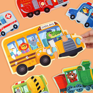 Fun DIY Animal Farm Ocean Puzzle pour enfants tout-petits éducatif correspondant jouet <span class=keywords><strong>grand</strong></span> bois Carton Puzzle drôle et interactif - Product Image 4