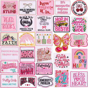 Patch en tissu haute précision pour chapeau, motif groupe de filles, logo de marque, thermocollant, brodé sur mesure - Product Image 4