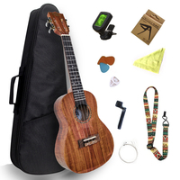 Factory Price Koa Wood Style Ukulele High Gloss Finish 23 Inch Ukelele Set with Full Accessories Bulk Buy