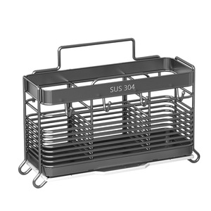 Youqin 304 Stainless Steel Chopstick Holder Wall Mounted Kitchen Utensil Drainer Storage Rack Square Shape Hanging - Product Image 5