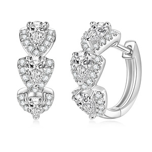 Pendientes de aro de cobre con diamantes de moissanita talla pera de 2.1 quilates, calidad VVS D GRA, chapados en oro de 14K, estilo vintage para mujer. - Product Image 1