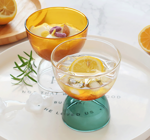 Kleurrijke glazen dessertkom met creatieve omgekeerde basis, glazen beker voor ijs, yoghurt, fruitsalade, thuis, keuken, groothandel - Product Image 4