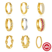 Pendientes de Aro Clásicos Glowluxe con Diseños Mixtos, Plata de Ley 925 Pulida, Colección de Joyería Contemporánea
