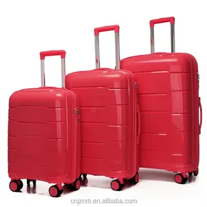 Ensemble de 3 valises à bagages personnalisées Roues silencieuses Sacs de voyage en PP Ensembles de bagages Bagage à main Sac à roulettes