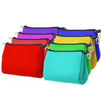 Néoprène Voyage Zipper Cosmétique Sacs Cas Bleu Étanche Cosmétique Sac De Toilette Voyage Sac Avec Crochet Suspendu