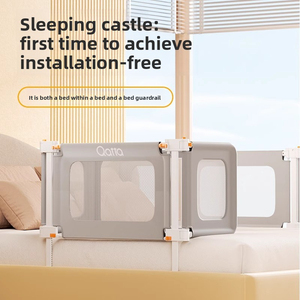 เตียงเด็กอ่อนแบบพกพา 3-in-1 พับได้ พร้อมราวกันตกแบบตาข่ายป้องกันการกระแทก ปรับระดับความสูงได้ ใช้ได้ทั้งเดินทางและที่บ้าน - Product Image 5