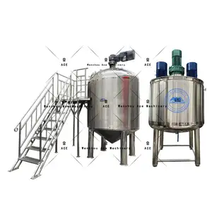 Yüksek kapasiteli karıştırma tankı 500 800L 1000L 2000 litre çift ceket ısıtmalı karıştırma tankı karıştırma