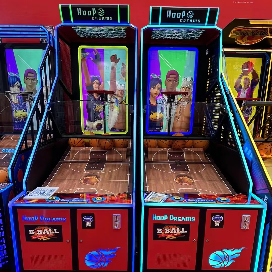 Coin Operated Games Basketball Machine Shooting Hoop Dreams with Screen Arcade Sports Basketball Game for Indoor Game Centers