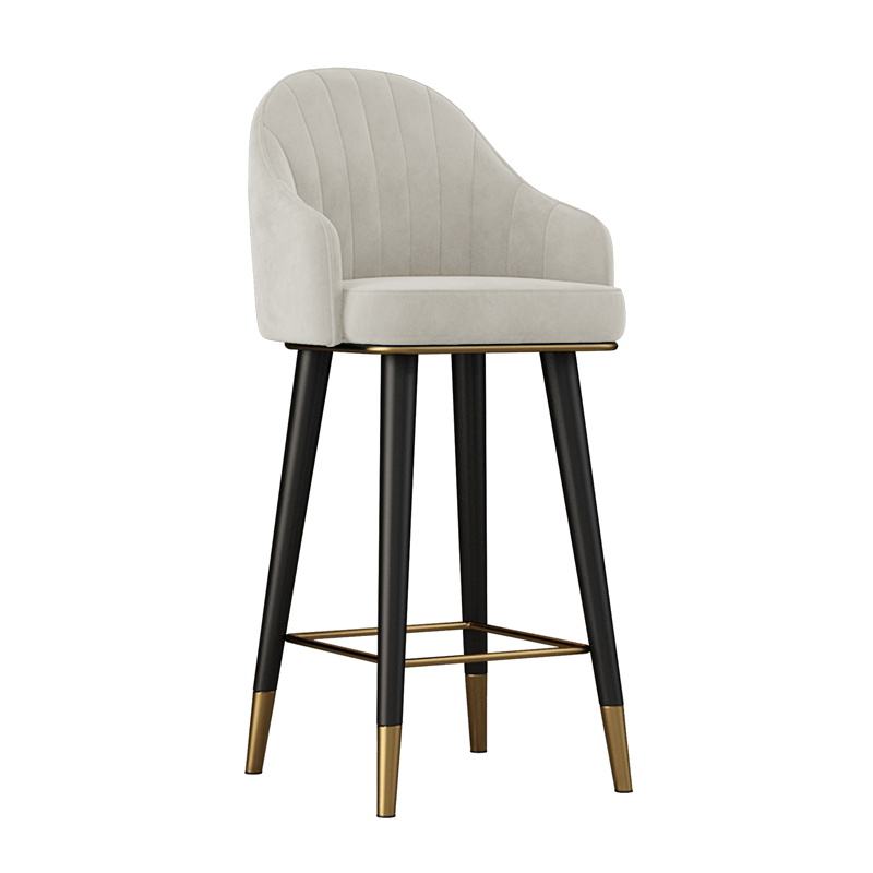 Altura del asiento de terciopelo blanco lechoso 75cm giratoria S