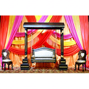 Vibrant Jhoola Decor for Mehndi Ceremony Beautiful Wedding Mehndi Ceremony Jhula Set Stylish Wedding Mehndi <b>Stage</b> Jhoola Set UK - Product Image 1