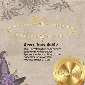 Braccialetto con perline in acciaio dorato per uomo e donna - Product Image 4