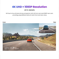 DDPAI N5 Dual 2026 4G Kamera Mobil Black Box Dash Cam Resolusi 4K Ultra HD Layar LCD Bluetooth Penglihatan Malam Rekaman Depan Belakang Hitam