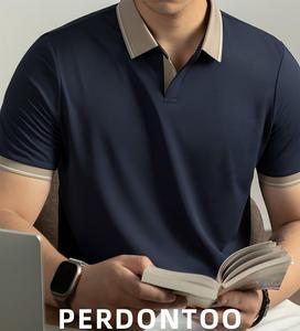 [<span class=keywords><strong>ผ้า</strong></span>ลินิน + <span class=keywords><strong>ผ้า</strong></span>ไหมหม่อน + <span class=keywords><strong>น้ำส้มสายชู</strong></span>] เสื้อโปโลผู้ชาย แขนสั้น คอปกนกนางนวล ระบายอากาศ ป้องกันแบคทีเรีย ระดับ 7A สำหรับฤดูร้อน สไตล์หรูหรา - Product Image 1