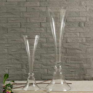 Vaso <span class=keywords><strong>in</strong></span> <span class=keywords><strong>Vetro</strong></span> Trasparente Reversibile Fatto a Mano, Vaso Alto per Centrotavola Matrimoniale, Vaso Moderno da Tavolo per <span class=keywords><strong>Fiori</strong></span>, per Hotel ed Eventi - Product Image 5