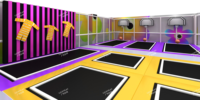 Parc d'attractions ludique au design attrayant, trampoline personnalisé directement de l'usine, toboggan en filet arc-en-ciel, aire de jeux intérieure pour enfants