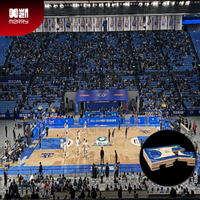 Système de terrain de basket-ball portable en bois sportif, en érable technique, certifié FIBA niveau 1