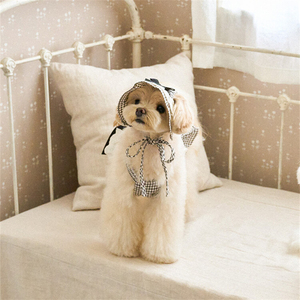 Ropa para mascotas Mono a cuadros en blanco y negro con lazo de cinta Trajes de fiesta para perros Pequeño mediano grande Perro Onsie - Product Image 5