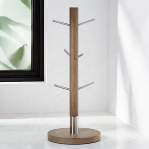 Stainless Steel and Wood <b>Mug</b> Tree Made in India Commercial Buyer Hanger Rack <b>Mug</b> Stand Customization Color Design OEM Kitchen - Product Image 2