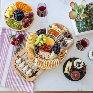 Grande <span class=keywords><strong>planche</strong></span> à fromage et couteau en bambou personnalisables - Product Image 2