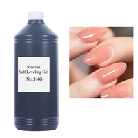 Gel KODIES 1 kg, gel vernis russe auto-nivelant, résine UV transparente, colle non toxique, vernis à ongles OEM, couche de base et couche de finition en caoutchouc, sans essuyage