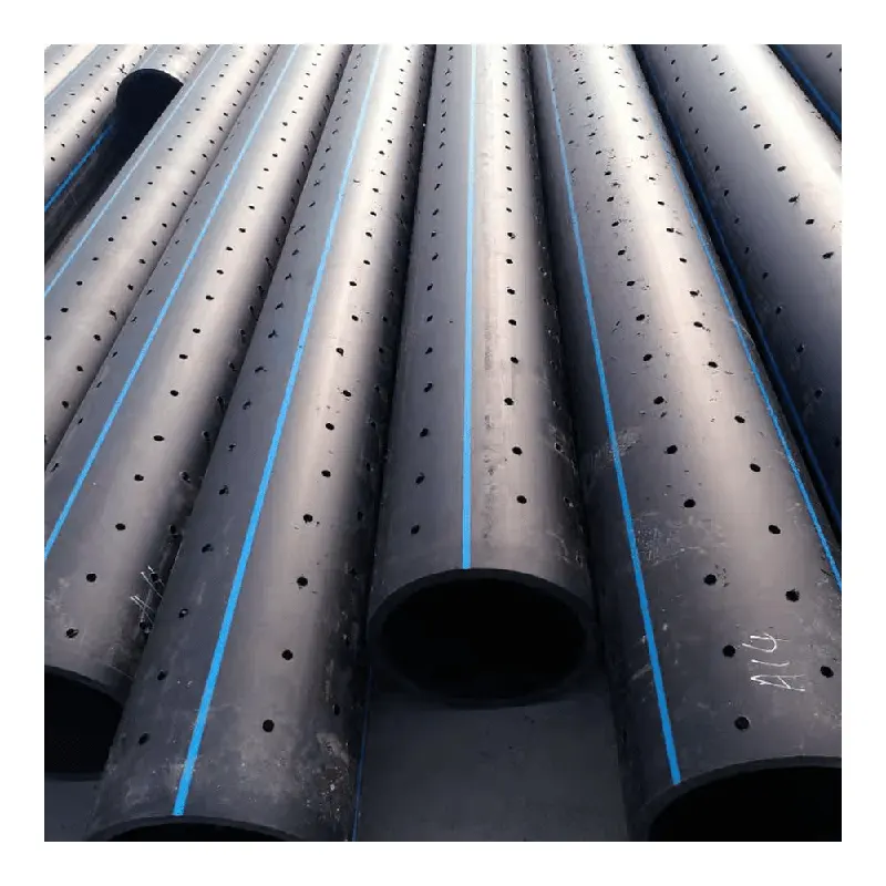 Manufacture 125ミリメートルGood Quality Hdpe Plastic Tube Drain Pe Perforated Poly Tubing 4 Inch Black Polyethylene Irrigation Pipe Price