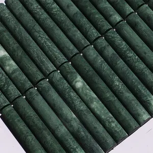 Modern tasarım eğrisi kemerli mermer mozaik fayans Verde Guatemala Highquality duvar dekoratif hint yeşil taş mozaik fayans