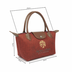 Sac à main en jute haut de gamme avec logo personnalisé imprimé, garniture en cuir PU, fermeture éclair et grande zone de marquage personnalisée – Prix de gros - Product Image 2