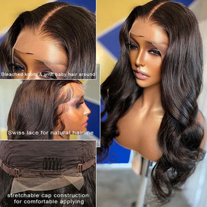 Perruque sans colle en <span class=keywords><strong>cheveux</strong></span> humains vierges vietnamiens bruts, alignés sur les cuticules, ondulés, avec dentelle suisse HD, pour femmes - Product Image 5