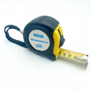 Customized High Precision 5m x 25mm contractor rubber steel tape measure non-slip & wear-resistant meter tape
