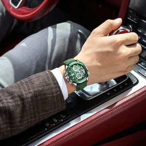 Reloj POEDAGAR E108 de Doble Pantalla, Cronógrafo, Deportivo, de Cuero, Resistente al Agua, de Cuarzo, para Hombre - Product Image 4