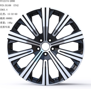 Venta caliente 18/19/20/21 pulgadas Pcd 108 Tuning ruedas forjadas nuevas llantas <span class=keywords><strong>de</strong></span> cara <span class=keywords><strong>de</strong></span> máquina negra <span class=keywords><strong>de</strong></span> aluminio <span class=keywords><strong>de</strong></span> varios radios para Volvo S60 S90 Xc90 - Product Image 3