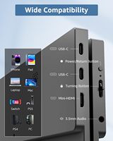 Moniteur portable AHXJKA 16 pouces 1920x1200 1200P 16:10 120Hz avec étui de protection en cuir, un seul câble, multi-écrans, compatible Win/Mac/Console