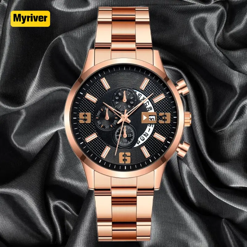 Myriver นาฬิกาควอตซ์คู่แบรนด์หรูสำหรับผู้หญิงผู้ชายผู้หญิงสร้อยข้อมือแฟชั่นนาฬิกาข้อมือชายและหญิง