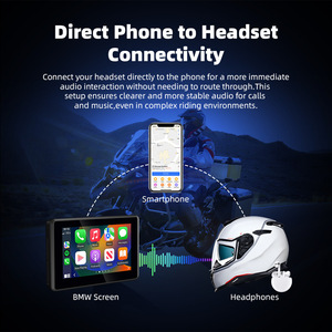 Support de fixation arrière pour système de navigation Android pour moto, amovible rapidement, compatible CarPlay et Android Auto - Product Image 6