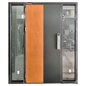 Portes pivotantes principales en acier et aluminium noir pour l'<span class=keywords><strong>entrée</strong></span> extérieure de la maison, modèle économique pour la sécurité de la maison - Product Image 5
