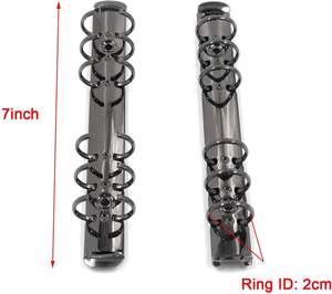 Yuou Metal Rose Gold Loose-Leaf <b>Binder</b> Rings Mechanism <b>A6</b> A5 B5 A4 Notebooks Black Silver Clip Planner Accessories - Product Image 2