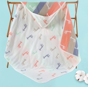 100% Algodão Orgânico Roupão Soft Bamboo Animal Hood Kids Woven Gaze Toalha Cobertor Apresentando Solid Dot Newborns' Lança - Product Image 5
