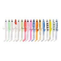 Ensemble de leurres souples artificiels avec hameçons en acier inoxydable, 17 couleurs, 65 cm, ensemble complet en boîte, appât de pêche bionique