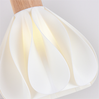 Suspension minimaliste à 3 têtes E27 en bois nordique, abat-jour en forme de pétale, hauteur réglable, intensité variable, pour salle à manger, chambre à coucher, chevet