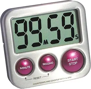 Alarm jam digital untuk anak-anak, Jam alarm digital dapur dengan tampilan Besar LCD, Timer belajar Visual untuk anak-anak, nyaman, memasak, alarm
