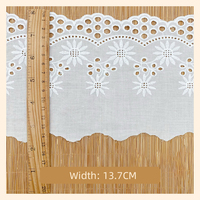 Dentelle brodée, broderie informatique, fil de coton peigné, accessoires de robe pour enfants Lolita, dentelle en coton