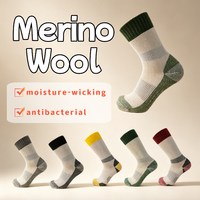 Chaussettes de course en laine mérinos, respirantes, anti-transpiration, antibactériennes, résistantes à l'usure, avec amorti, pour activités de plein air
