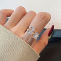 Bague de mariage Dylam étincelante en argent sterling 925 plaqué or champagne, avec zircone 5A 8A taille émeraude radiante pagode de 1, 1,5, 2 ou 4 carats