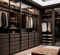 Armoire Moderne Démontable en Bois OSB avec Placage Naturel pour Chambre, Meuble de Rangement Anti-Poussière Style Moderne, avec Logo Personnalisé OEM et ODM